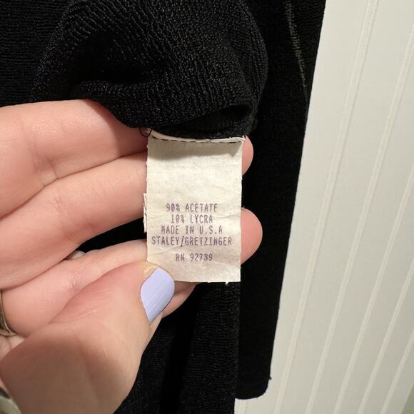 Bread Staley Gretzinger Black Slinky Cardigan Roses Art To Wear Lagenlook XL - Picture 7 of 8